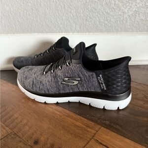 Skechers Slip-Ins Gray and Black Sneakers with Memory Foam